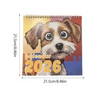 Calendřier Dëschiens De Bureau - Planificateur De Suivi Des Chiots De Dessin Animé - Calendrier Mural 2026 - Calendrier Chiot Marron E Orable - Calendřier Mūral De 12 Mois | Pour La Planificati