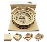 Calendrier détachable 2026 | Calendrier 3D détachable 2026, pièce d'horloge du Colisée romain pour bureau, décoration d'intérieur, 8, 1 x 8, 1 cm