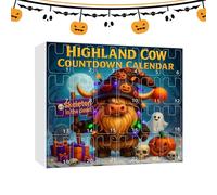 Calendrier D'Halloween 2025 | 24 Jours Décorations Lutin En Acrylique Plat Compte à Rebours | Pendentif Halloween Décorations Maison Effrayantes pour Famille