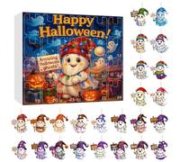 Calendrier d'Halloween - Compte à rebours de 24 jours avec pendentif fantôme - Acrylique 2D - Décoration festive pour maison, mur, fête, activités, réunion, affichage de la maison