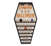 Calendrier d'Halloween - Compte à rebours de jours effrayants | Panneau à suspendre en bois pour décoration murale, écran de manteau, placement d'étagères, accent de bureau ou planche
