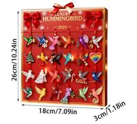 Calendrier D'ornements D'oiseaux De Noël - Calendrier De L'Avent Colibri 2025, Pendentif Compte À Rebours De Noël, Décorations Acryliques 2D 24 Jours, Ornements De Colibri Pour Anniversaire, Bureau, M