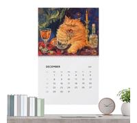 Calendrier drôle de chats, calendrier de chat à boire 2025, Calendrier suspendu de chat étrange, Planificateur d'horaire de 12 mois, décoration de maison amusante pour salon et chambre à coucher