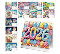 Calendrier du bureau d'art de Rhinestone 2026 - Planificateur d'accessoires mensuel | Calendrier de bureau 2026 pour la classe des maîtres de la classe