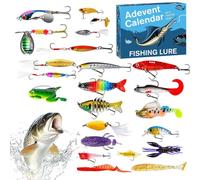 Calendrier Du Compte À Rebours De La Pêche - 30,3x3x24cm Lures Calendriers De L'Avent | Calendrier Du Leurre De Pêche | Fishings À Rebours De Noël | Tackle Pour Les Hommes Surprise De Noël Pour