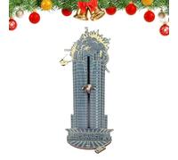 Calendrier du compte à rebours de Noël 2025 - Calendrier de l'Avent en bois de bureau avec un design d'avion explosif, avec Hans Gruber tombant de la scène de Plaza | Décoration