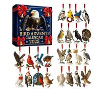 Calendrier du compte à rebours de Noël | Calendrier de l'Avent avec pendentifs oiseaux 2D 24 jours | Décoration de vacances polyvalente pour arbre de Noël, bureau, salon et bureau.