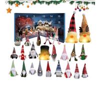 Calendrier Du Compte À Rebours De Noël - Calendrier De L'Avent Gnome De 24 Jours, Coffret Cadeau De s Gnome Lumineuses En Peluche | Décoration De Vacances Pour Salon, Chambre À Coucher, Canapé,