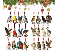 Calendrier du compte à rebours de Noël - Calendrier des oiseaux, Compte à rebours pour les oiseaux festifs | Thème de saison avec surprises quotidiennes, collection de figurines de