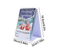 Calendrier du compte à rebours de Noël de 100 jours 2025, 2025 Christmas Tear Off Countdown Desk Calendrier pour la décoration de la maison de vacances à table