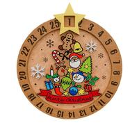 Calendrier du compte à rebours de Noël - décor de vacances en bois en bois 24 jours pour les saisons d'hiver, mur rustique suspendu avec numéros de tableau, panneau festif, ornements saisonniers pour