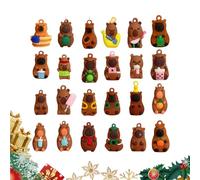 Calendrier du compte à rebours de Noël, décoration d'ornements de figurines, jours d'ornements Capybara Calendrier du compte à rebours de Noël | Pour entrée, salon, chambre à coucher, fenêtres, portes