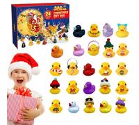 Calendrier du compte à rebours de Noël - Ensemble de 24 jouets en forme de canard en caoutchouc, figurines de bain mignonnes | Calendriers cadeaux de l'Avent pour garçons et filles, fête prénatale, ca