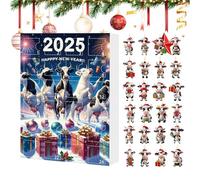 Calendrier Du Compte À Rebours De Noël - Figurines De Dessin Animé De Vache, Décoration Festive, Affichage Interactif Des Vacances, Ornement Pour Activités Familiales | Hommes Femmes Garçon Fi