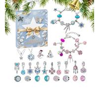 Calendrier du compte à rebours de Noël - Kit de fabrication de bracelet à charme en | Bijoux de Noël uniques de fabrication de chant de longue date | Kit d'anneau de bracelet à rebours
