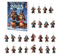 Calendrier Du Compte À Rebours De Noël | Ornements 'Avent De Noël Dachshund Figures Jouets | Service De Pendentif Pour Les Fêtes De Fête De Décembre Famille Pour Les Adolesc