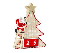 Calendrier du Compte à Rebours de Noël pour Adultes Ornement de bureau Père | Décoration Festive du Calendrier en Bois Pour vitrine, étagère, salon, chambre, table, pièce cent Arbre de Noël