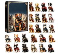 Calendrier Du Compte À Rebours De Noël Pour Chiens | Ensemble D'ornements | Calendrier De Compte À Rebours De Noël Pour Chien, Ensemble D'ornements Plats En Acrylique Pour La Maison, Le Bureau,