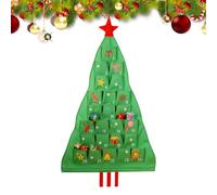 Calendrier du compte à rebours de Noël - Sac en forme d'arbre en tissu 120 x 69 cm, rangement suspendu réutilisable, organisateur en lin et coton, porte-cadeau 24 jours | Décoration festive pour salon