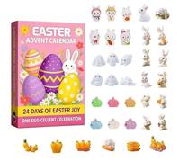 Calendrier Du Compte À Rebours De Pâques 2026 - Ensemble De 24 Jours Avec Des Ornements De Lapin | Décoration De Maison De Vacances, Cadeau De Pâques Festif, Cadeau Pour Et Amoureux De