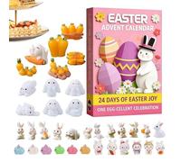 Calendrier du compte à rebours de Pâques | Accessoire scène de printemps 24 jours - Compte à rebours pour Pâques avec lapins - Convient aux adultes et aux pour bureau, salle à manger, salon