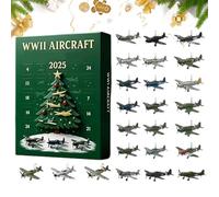 Calendrier Du Compte À Rebours Des Avions De Noël 2025 | Calendrier De L'Avent De Noël De 24 Jours Sur Le Thème De WW2 | Pendentifs En Avion Acrylique 2D À Collectionner Pour Les Amateurs D'aviation