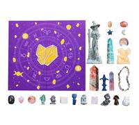 Calendrier du compte à rebours des Fêtes - Boîte-cadeau festive pour les femmes adolescents | Crystal Energy Gemmes avec découverte quotidienne, avènement décoratif ensemble avec une touche spirituell