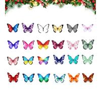 Calendrier Du Compte À Rebours Des Ornements De Noël - Acrylique 2D | Ensemble De Collection De Décorations Suspendues Esthétiques De L'Avent 2026 De Papillons De 24 Jours, Cadeau De Vacances D'