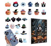 Calendrier du compte à rebours des vacances d'Halloween - 10.24x7.09x1.18 dans la boîte à rebours effrayante | Mini-horreur à collectionnables figures toys for adolescents adultes, hanté de dé