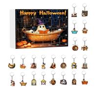 Calendrier Du Compte À Rebours D'Halloween - Ensemble De Pendentif Effrayant De 24 Jours, Décorations Fantômes Acryliques 2D | Charmes De Porte-clés, Calendrier Advent D'Halloween Pour Les, Ét
