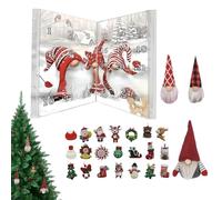 Calendrier du compte à rebours Gnome de Noël - Décoration d'ornements d'aventure 24 jours - Figurine de vacances gracieuses + idée cadeau | Centre de table de bureau