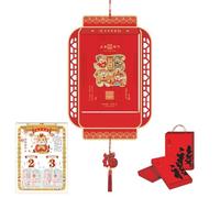 Calendrier du Nouvel An chinois 2026, calendrier mural à feuilles détachables, année du cheval, décoration créative pour la maison, almanach perpétuel et épais(R)