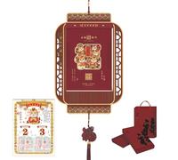Calendrier du Nouvel An chinois 2026, calendrier mural à feuilles détachables, année du cheval, décoration créative pour la maison, almanach perpétuel et épais(Q)