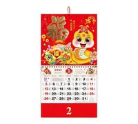 Calendrier du Nouvel An lunaire 2025,Calendrier chinois - Calendrier des décorations de maison de style chinois - Décorations pour l'année du serpent, fournitures de festival de printemps, calenda
