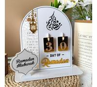 Calendrier du Ramadan Aïd Mubarak Décoration DIY Ramadan en bois Calendrier Ramadan Enfants Compte à rebours Ornement Prière Ramadan Mubarak Décoration Salon Ramadan Cadeaux pour enfants