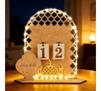 Calendrier du Ramadan, décoration Ramadan en bois, décoration Mubarak, Aïd Mubarak, calendrier pour enfants, familles