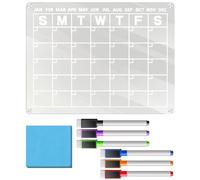 Calendrier Du Réfrigérateur | Calendrier Magnétique Acrylique | Carte D'effacement À Sec En Acrylique | Conseil De Planification Des Repas | Tableau Blanc Réutilisable Pour La Cuisine Organisation À D