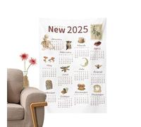 Calendrier du tapis mural 2025, calendrier mural de tissu 2025, tissu de calendrier fasciné par la tapisserie pour | Calendrier annuel de nouvelles, art mural populaire, épouse, grand-mère, tor