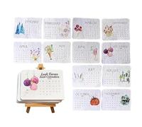 Calendrier Écologique Des Gra-ines D'amours À Planter 2026, 12 Mois Calendrier Papier Biodégradable Pour La Germination, Pour La Décoration Intérieure, Le Jardinage Et Un Mode De Vie Écologique