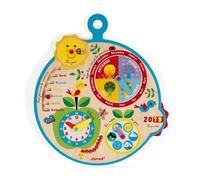 Janod - Calendrier Enfant Educatif "Au Fil du Temps" - En Bois - Dès 3 Ans, Version Française, J09617