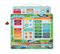 Janod - Calendrier Magnétique Version Française - 71 Magnets - Jeu Educatif - Mieux Appréhender la Notion du Temps et Gagner en Autonomie - Jouet en Carton FSC - Dès 3 Ans - J05466