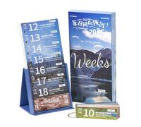 Calendrier effaçable 2026 - Avec mots positifs - Calendrier hebdomadaire à détacher pour bureau, maison, bureau, chambre d'étudiant, salon