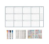 Calendrier Effaçable à Sec,140 x 86 cm Planificateur Réutilisable avec Marqueurs et Autocollants Magnétiques - Calendrier Mural Sans Date | Pour Hommes Femmes Enseignants Travail Maison