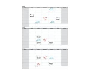 Calendrier effaçable à sec - Grand tableau blanc effaçable de 3 mois, planificateur de fournitures scolaires réutilisable pour porte de réfrigérateur, maison, salle d'étude, salle de classe, verre
