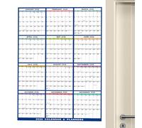 Calendrier Effaçable À Sec Pour Mur,Calendrier Mural 2026 12 Mois,61 X 91 Cm Organisateur D'Emploi Du Temps Annuel | pour Maison Réfrigérateur Bureau École Activités Intérieures Étudiants Famille