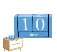 Calendrier en bloc en bois pour bureau, blocs de calendrier, réutilisable, en bois, en permanence, vintage, pour la maison, la ferme, décoration esthétique