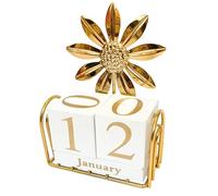 Calendrier en bloc pour bureau en bois, quotidien perpétuel, tournesol 3D, affichage de la date et du mois