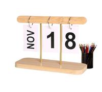 Calendrier en bois - Calendrier de bureau en bois | Calendrier perpétuel en bois | Calendrier perpétuel en bois | Calendrier des blocs en bois | Tournez le calendrier de bureau | Calendrier quotidien