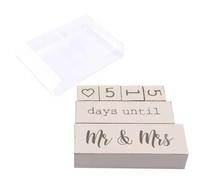 Calendrier en Bois Compte à Rebours Mariage Décoration de Bureau Moderne | Accent Décoratif pour Étagère ou Chambre, Présent aux Fiancés, Création DIY, Posé sur Surfaces Planes, Jour des Noces