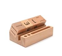 Calendrier En Bois Flip Blocs Mois Date Affichage Bureau | Compte à rebours de journaux, ornements de table de bureau à domicile, accessoires de photographie